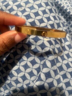 Rose gold Screw Motif Bangle Bracelet
